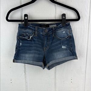 Aeropostale Women’s Size 2 Blue Shorty Stretch Denim Zip Fly 5-pocket Shorts